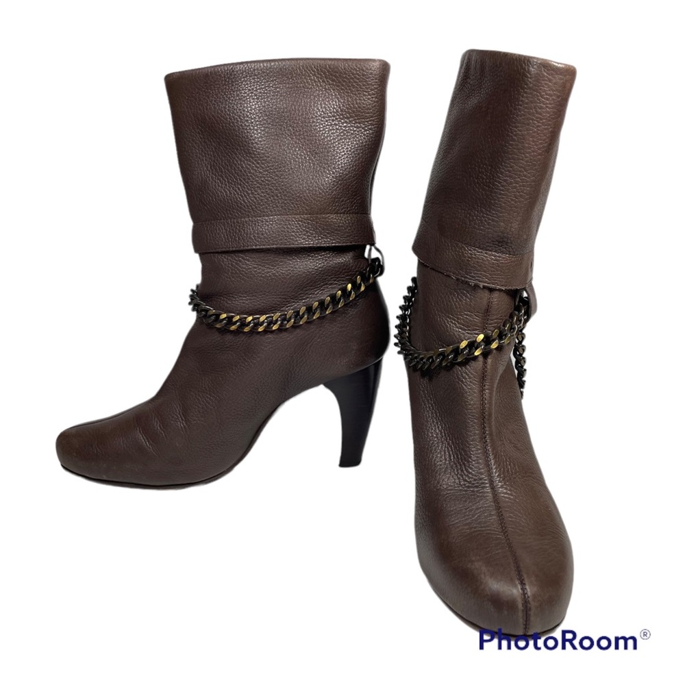 Aerosoles Signature brown genuine leather ankle heel boots size 6.5